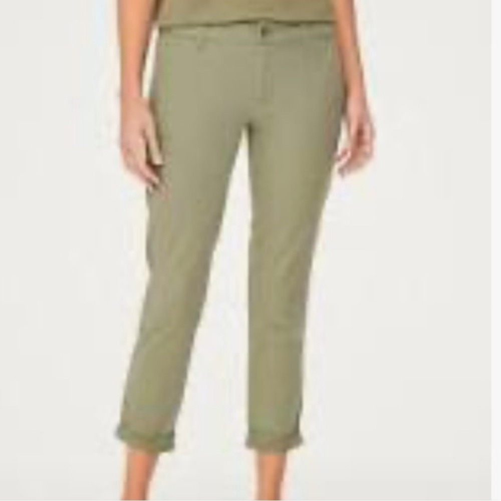 LOFT Marisa Fit Olive Green Chino Straight Leg Pants Size 10 452390